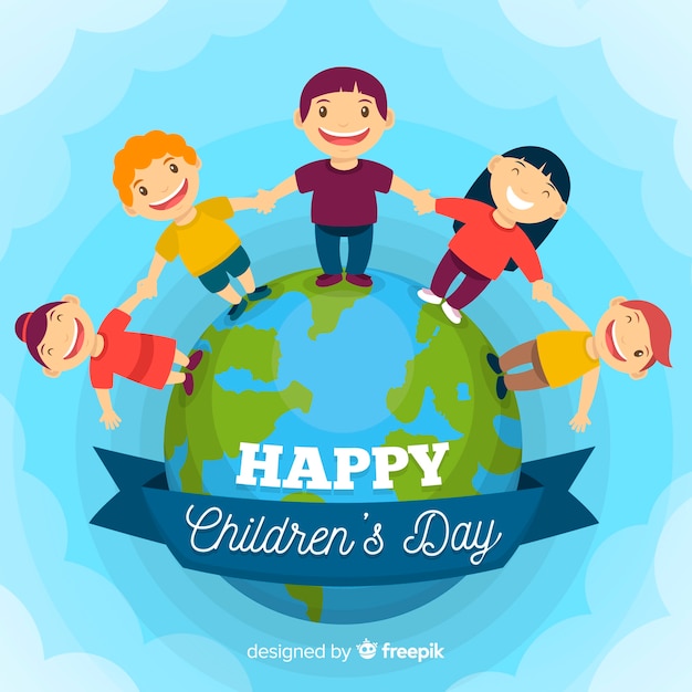 Free Vector | Happy children's day background in flat design