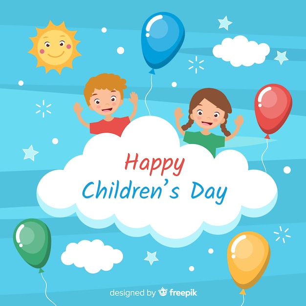 Happy children's day background in flat design Vector | Free Download