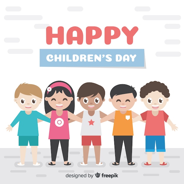 Free Vector | Happy children's day background in flat design