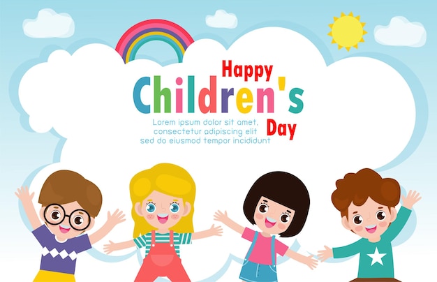 Premium Vector | Happy children's day background