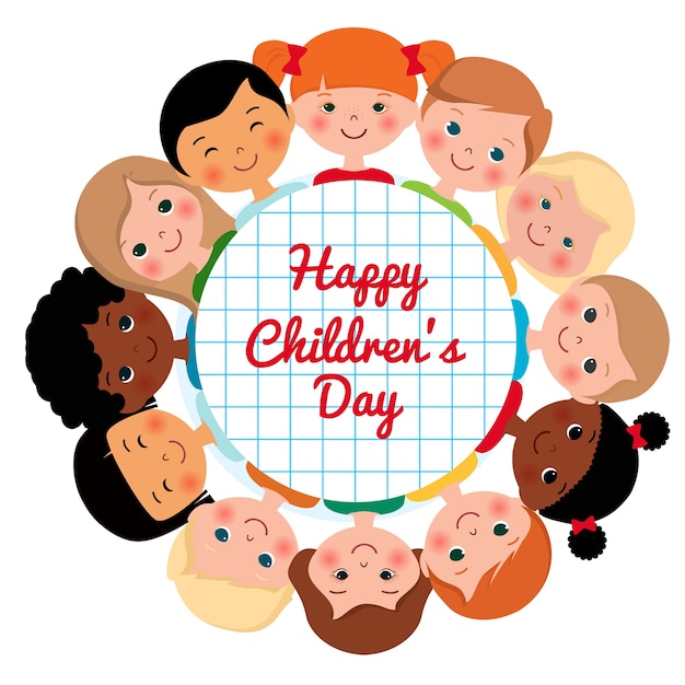 Premium Vector | Happy children's day card.