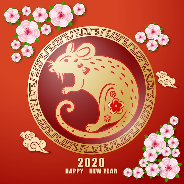 Happy chinese new year 2020. Vector | Premium Download