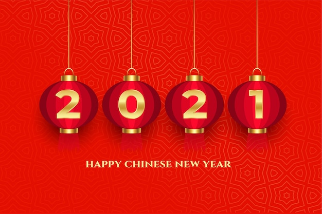 Free Vector Happy Chinese New Year 21 Greetings On Lanterns Vector