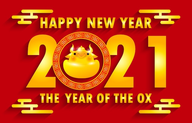 Premium Vector | Happy chinese new year 2021 the year of ...