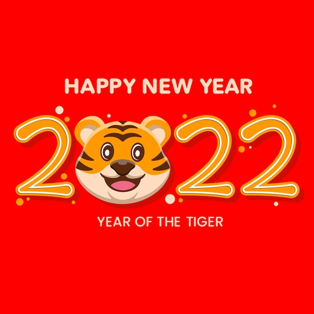 Premium Vector | Happy chinese new year 2022 greeting card head cute ...