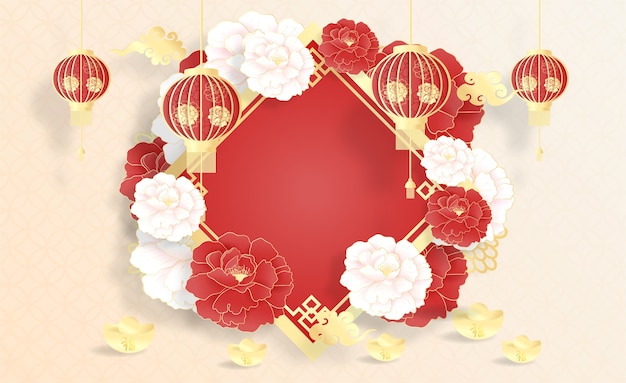 Premium Vector | Happy chinese new year background, template with