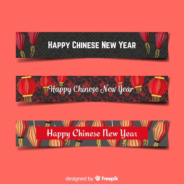 Free Vector | Happy chinese new year banners