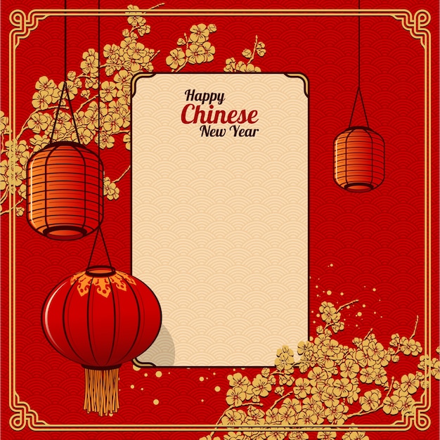 Premium Vector Happy chinese new year template