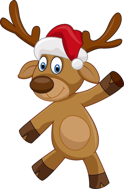 Premium Vector | Happy christmas cartoon deer