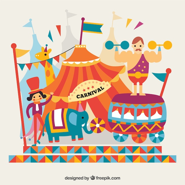 Happy circus scene Vector | Free Download