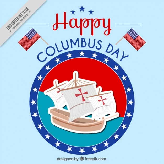 Happy columbus day background | Free Vector