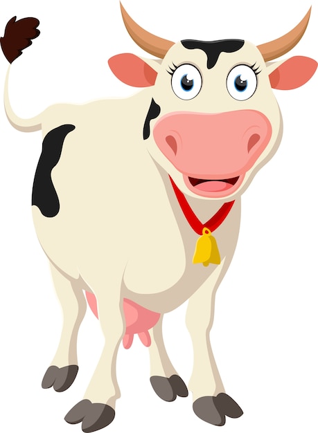 Premium Vector | Happy cow cartoon standing