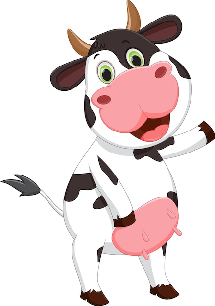 Download Premium Vector | Happy cow cartoon