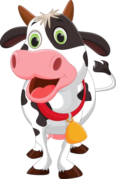 Download Happy cow cartoon Vector | Premium Download