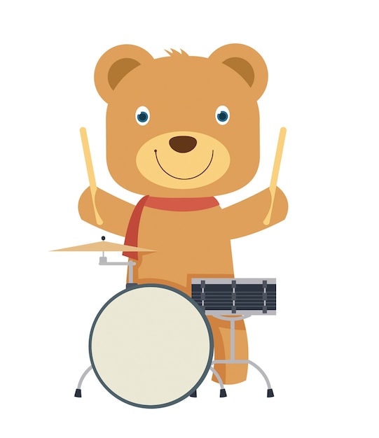 teddy bear with drum