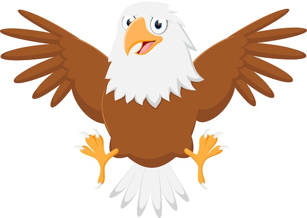 Premium Vector | Happy cute eagle cartoon