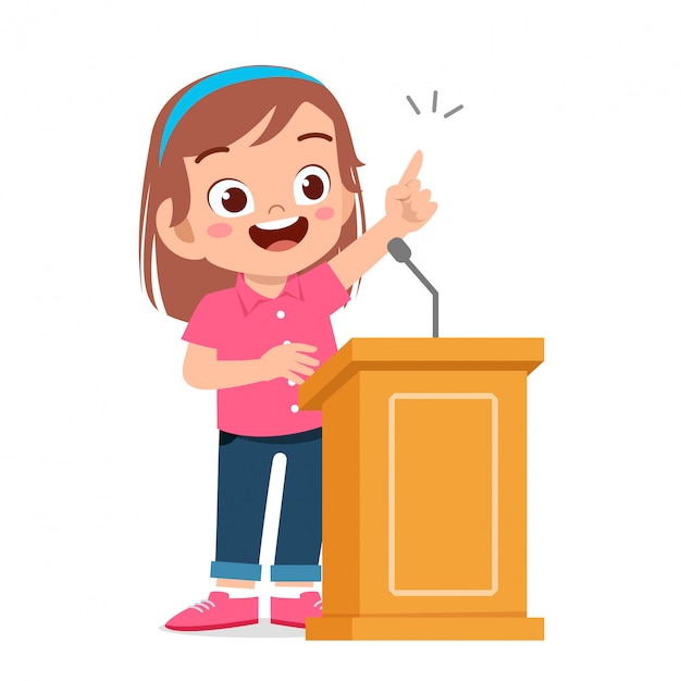 presenting a speech cartoon