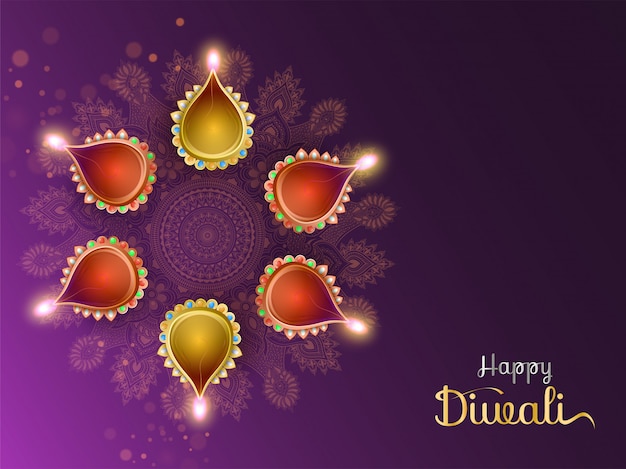 Happy diwali background. Vector | Premium Download