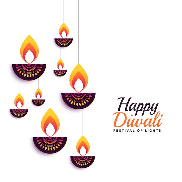 Traditional Happy Diwali Decorative Card Design