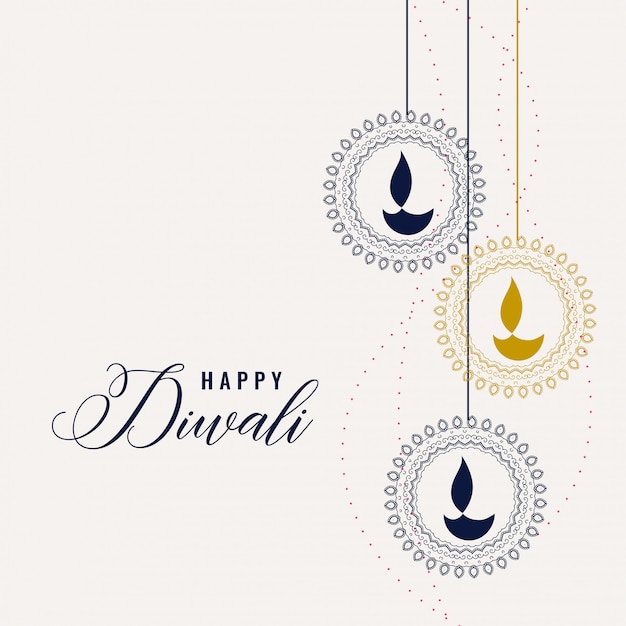 Happy diwali decorative lamps background