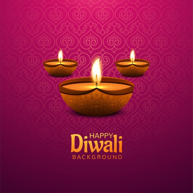 Free Vector | Happy diwali decorative oil lamp festival card background