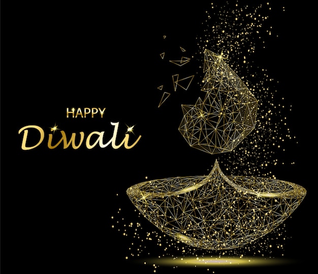 Happy diwali. deepavali light and fire festival. Premium Vector