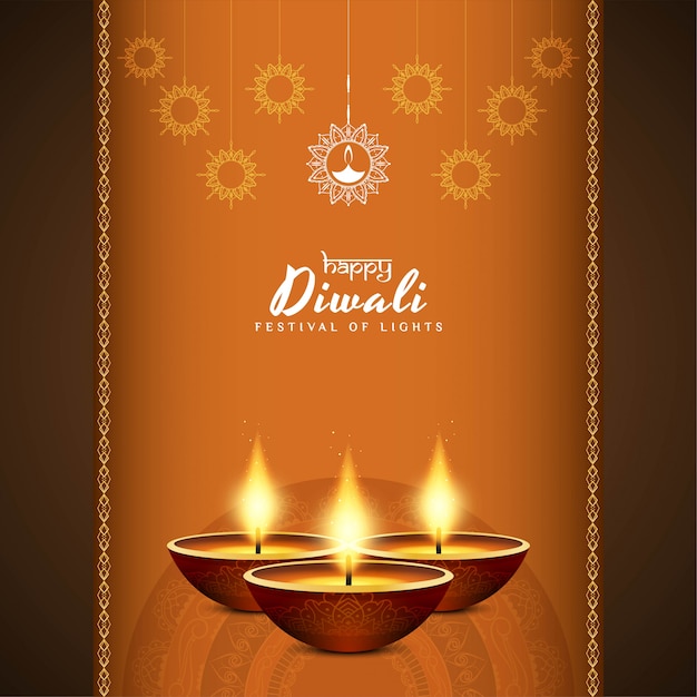Free Vector | Happy diwali festival greeting elegant