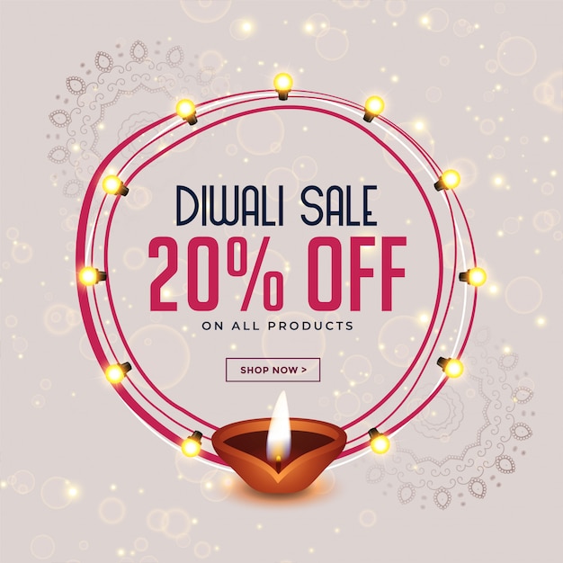 Happy diwali festival sale banner design
