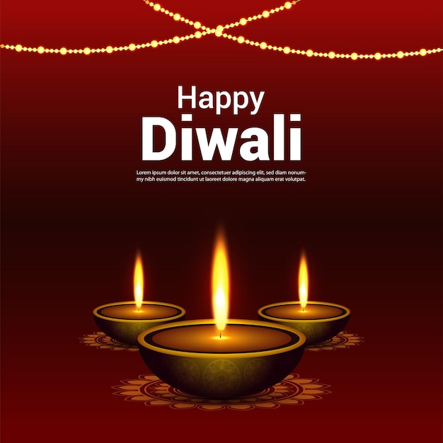 Premium Vector | Happy diwali indian destival celebration greeting card ...