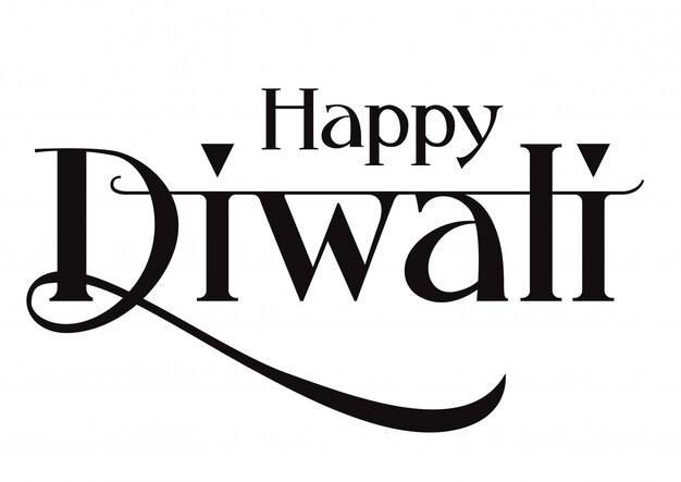 Premium Vector | Happy diwali lettering