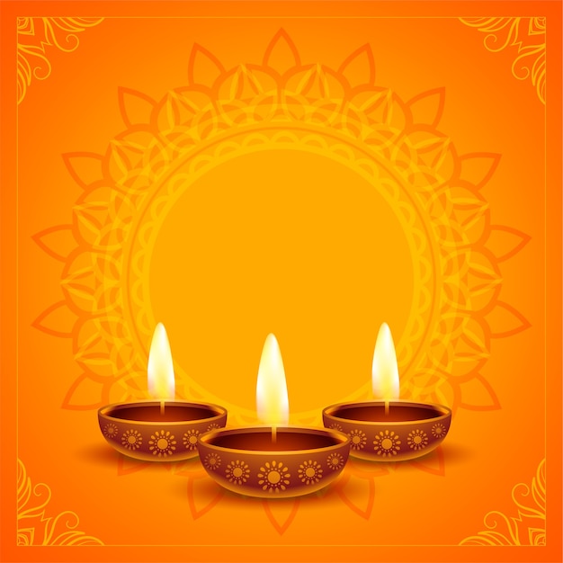 Free Vector | Happy diwali wishes card with copyspace design