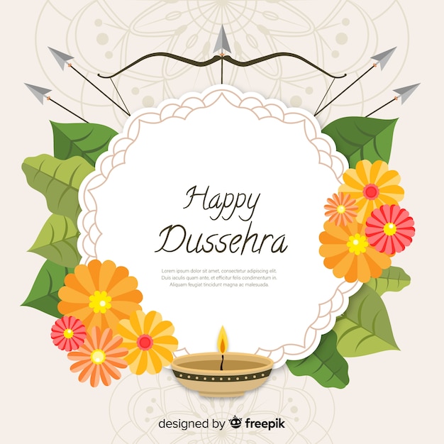 Free Vector | Happy dussehra background in flat style