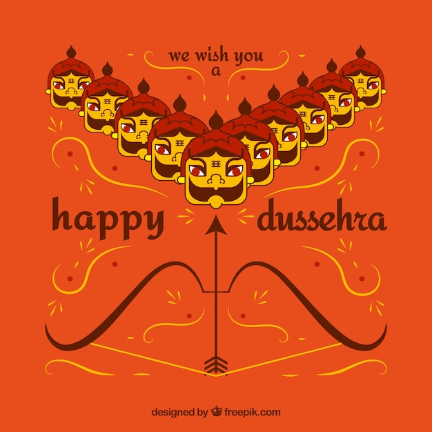 Happy dussehra background Free Vector