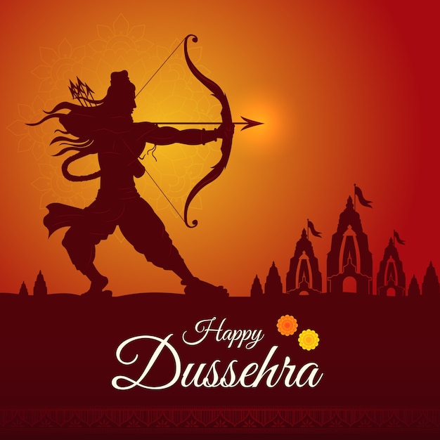 Premium Vector | Happy dussehra festival of india, happy ...