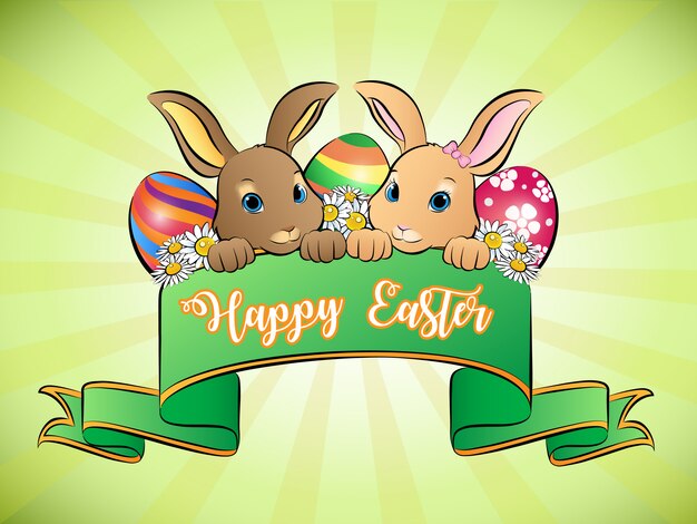 Premium Vector | Happy easter banner greeting card