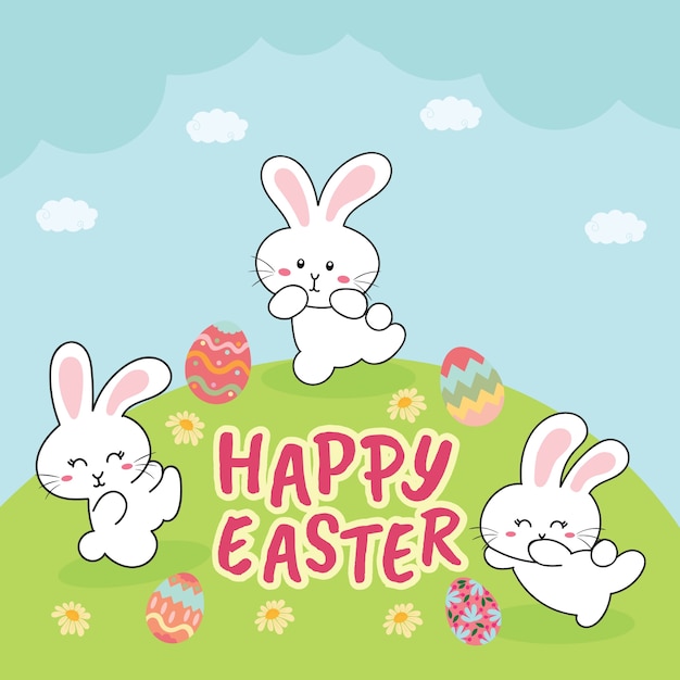 Download Happy easter bunny Vector | Premium Download