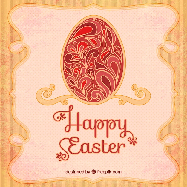 Happy easter card in art deco style