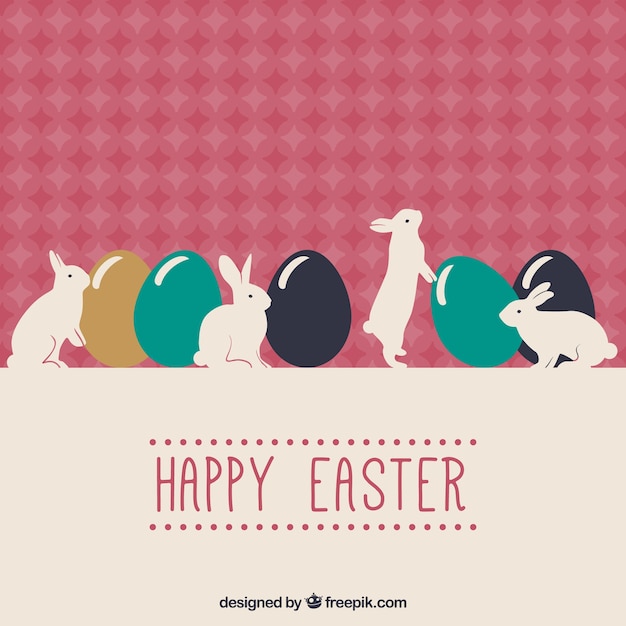 Happy easter card with bunnies