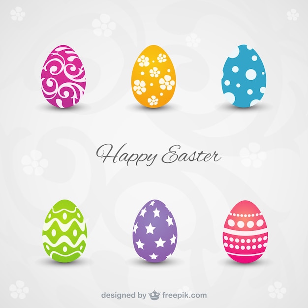 Happy easter card with colorful eggs