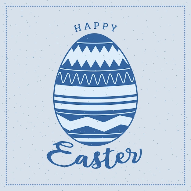 Happy easter card with egg on light blue background | Free Vector