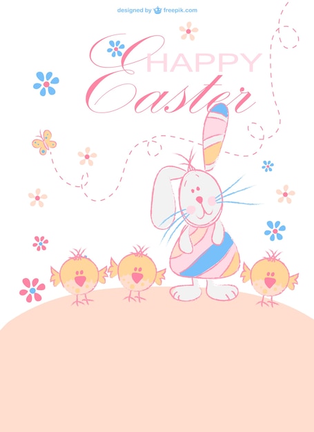 Happy Easter cartoon characters