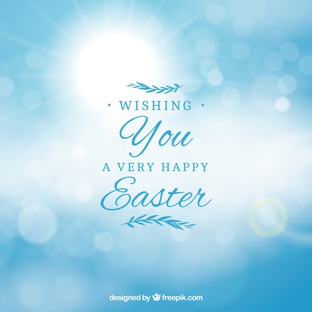 Happy easter day background in blurred style Free Vector