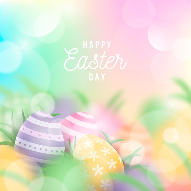 Happy easter day event illustration Free Vector