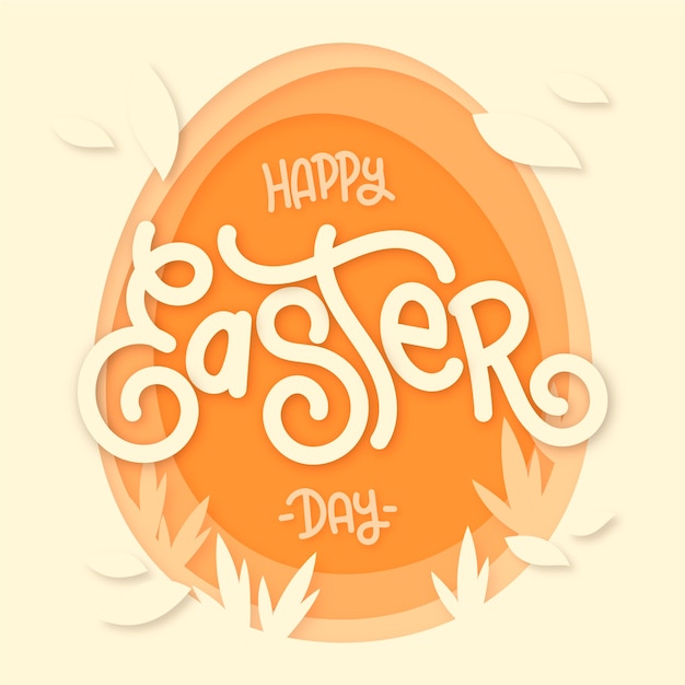 Download Free Happy Easter Day In Paper Style With Egg Shape And Leaves Free Vector Use our free logo maker to create a logo and build your brand. Put your logo on business cards, promotional products, or your website for brand visibility.