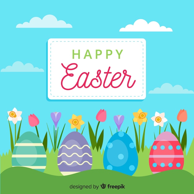 Free Vector | Happy easter day