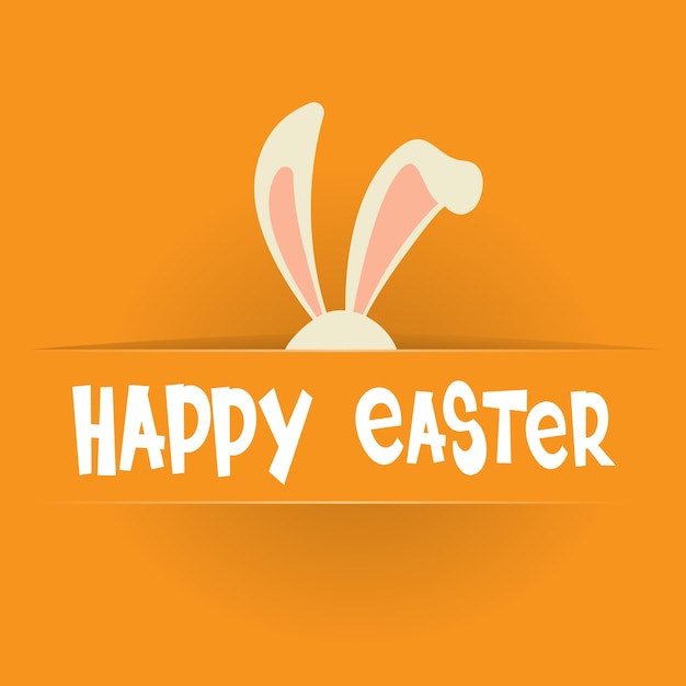 Happy easter holiday banner greeting card orange background | Premium ...