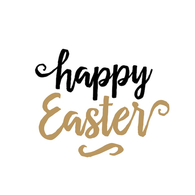 Premium Vector | Happy easter lettering with vignette