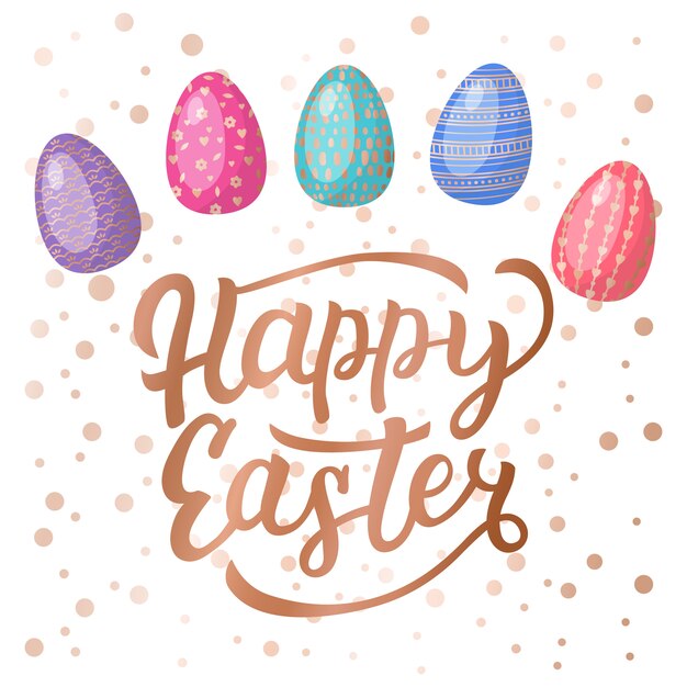 Premium Vector Happy Easter Lettering