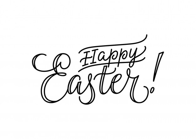 Premium Vector | Happy easter outlined lettering