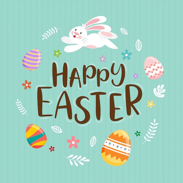 Premium Vector | Happy easter poster, invitation card, background. the ...